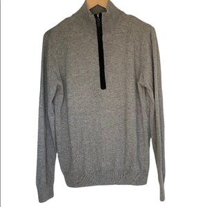 HAUGHT & Ashbury Wool & Cashmere Quarter Zip Pullover Sweater